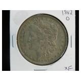 1882 O MORGAN SILVER DOLLAR 90% XF TONED