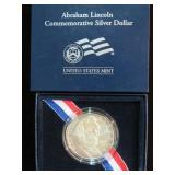 2009 ABRAHAM LINCLON SILVER DOLLAR GEM BU NIB 90%