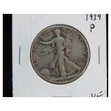 1939 P WALKING LIBERTY HALF DOLLAR 90% VF