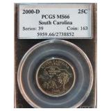 2000 D GRADED MS66 SC STATE QTR