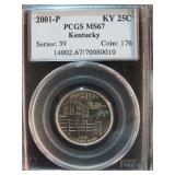 2001 P GRADED MS67 KY STATE QTR