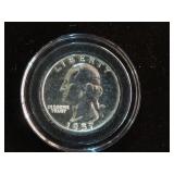 1957 P WASH. QTR GEM PROOF 90% SILVER IN CAPSULE
