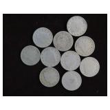 (10) V NICKELS VARIOUS DATES