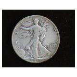 1943 D WALKING LIBERTY HALF DOLLAR 90% VF