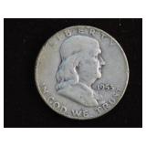 1953 D FRANKLIN HALF DOLLAR 90% VG DETAILS