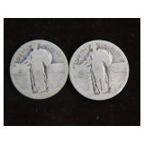 (2) STANDING LIBERTY QTRS 90% SILVER NO DATES