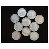 (10) ROOSEVELT DIMES 90% VARIOUS DATES & MM