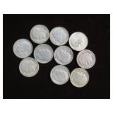 (10) ROOSEVELT DIMES 90% VARIOUS DATES & MM