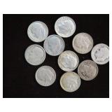 (10) ROOSEVELT DIMES 90% VARIOUS DATES & MM