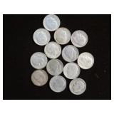 (13) ROOSEVELT DIMES 90% VARIOUS DATES & MM