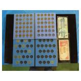 PARTIAL PENNY & NICKEL SET W/2 PIECES OF FOREIGN