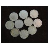 (10) LIBERTY V NICKELS VARIOUS DATES & MM