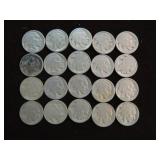 (20) PARTIAL DATE BUFFALO NICKELS