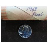 1968 PROOF UNC $10 ROLL OF WASH QTRS