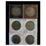 (1) GB & (4) NEW ZEALAND & (1) GAMBIA UNC COINS