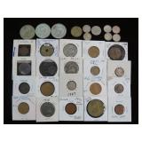 (31) FOREIGN COINS SOME SILVER