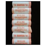 (7)  OBR $10 ROLLS STATE QTRS UNC