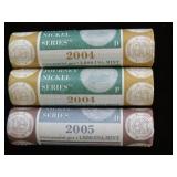 (2)2004&(1)2005 OMR WESTWARD JOURNEY NICKELS UNC