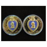 2 PURPLE HEART COINS