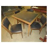 CARD TABLE W/4 FOLDING CHAIRS GREAT CONDITION