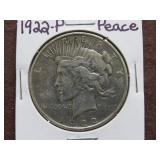 1922 P PEACE SILVER DOLLAR 90%
