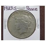 1923 S PEACE SILVER DOLLAR 90%