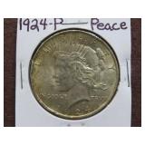 1924 P PEACE SILVER DOLLAR 90%