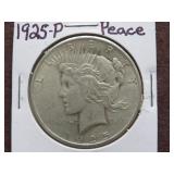 1925 P PEACE SILVER DOLLAR 90%