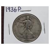 1936 P WALKING LIBERTY HALF DOLLAR 90%