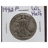 1942 P WALKING LIBERTY HALF DOLLAR 90%
