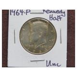 1964 P KENNEDY HALF DOLLAR 90% UNC