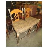 (2X) METAL FRAMED WOOD BACK METAL BAR STOOLS