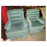 (2X) LAZYBOY GREEN CLOTH ROCKERS