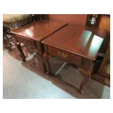(2X) CHERRY QUEEN ANNE LEG 1 DRAWER END TABLE