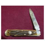 QUEEN #1 L CHEETAH AMBER BONE HDL, DOES NOT LOCK