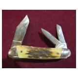 SCHATT & MORGAN SPLIT BACK WHITTLER, STAG HDLS