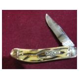 SCHATT & MORGAN SINGLE BLADE SOWBELLY, BONE HDLS