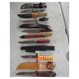 BOX LOT OF (6) FIXED BLADE KNIVES, VARIOUS BRANDS