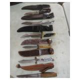 BOX LOT OF (6) FIXED BLADE KNIVES, VARIOUS BRANDS