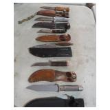 BOX LOT OF (6) FIXED BLADE KNIVES, VARIOUS BRANDS