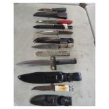 BOX LOT OF (6) FIXED BLADE KNIVES, VARIOUS BRANDS
