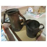 COLLECTION OF OLD SERVICE STATION OIL CAN & PITCHE