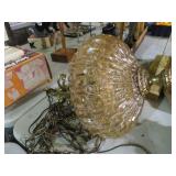 MID CENTURY CARNIVAL GLASS HANGING LIGHT