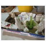 BOX OF PRECIOUS MOUMENT & MISC VASES /FIGURINES