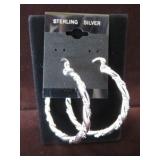 LADIES STP 925 MEDIUM TWISTED HOOP EARRINGS