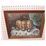FRAMED APALLO 8 ASTRONAUTS ARTIST SIGNED