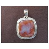 LADIES STAMPED 925 MOROCCO AGATE PENDANT