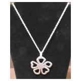LADIES STAMPED 925 18" FLOWER NECKLACE