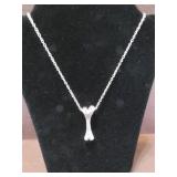 LADIES STAMPED 925 18" BONE NECKLACE