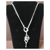 LADIES STAMPED 925 20" KEY TO MY HEART NECKLACE
